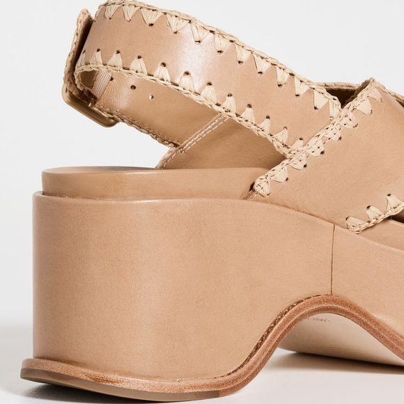 LOEFFLER RANDALL Mae Cross Strap Platform Sandals with Crochet Stitch Size 9B - Picture 4 of 12